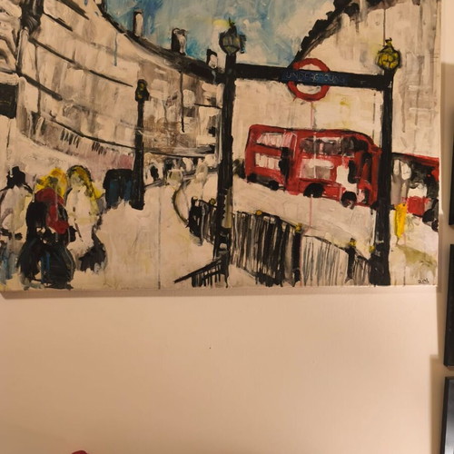 Handmade painting on canvas 70cm x 60cm like new