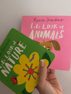 Set of 2 Marion Deuchars board books like new, Let's Look at Animals & Nature