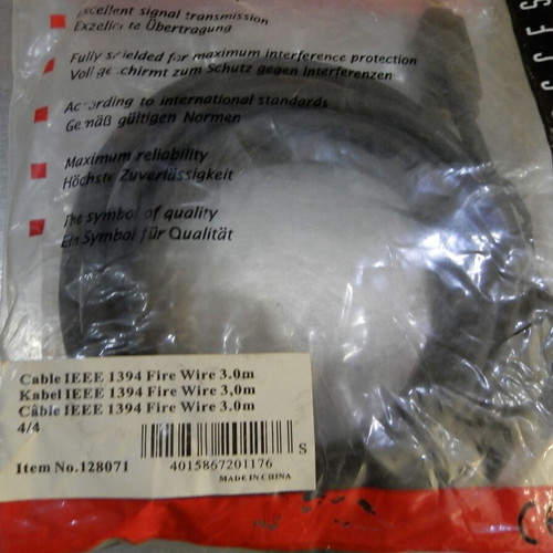 IEEE 1394 Firewire Cable 3m 4-4 used, vintage for retro PC
