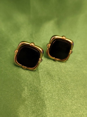 Vintage Stratton of England men's cufflinks with black stone, like new