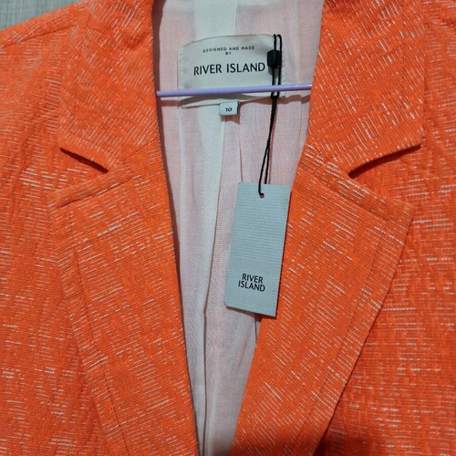 River Island blazer coral neon relaxed fit new, size S/M