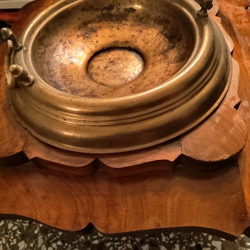 Copper magani with wooden base used