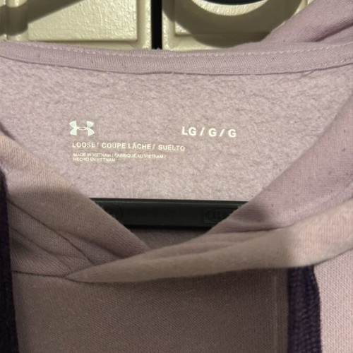 Under Armour hoodie like new, size L, pink and purple