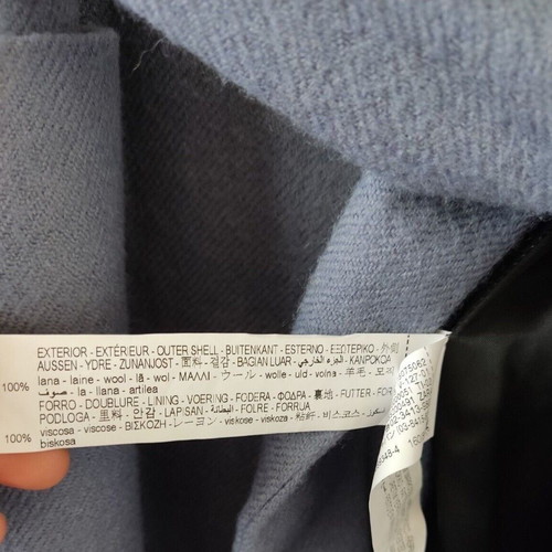 Zara wool coat 100% blue new with belt size S