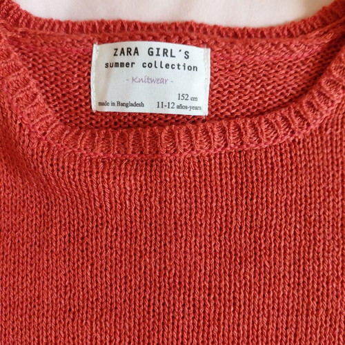 Zara knitted spring sweater for girls 11-12 years new, red