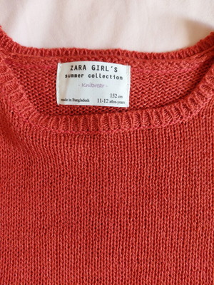 Zara knitted spring sweater for girls 11-12 years new, red