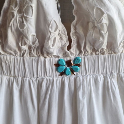 On Line Small White Maxi Dress Broderie Anglaise Boho Halterneck