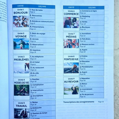 En Contact French learning book with workbook, like new