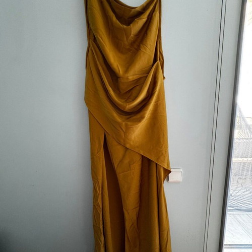 ASOS satin dress, orange yellow