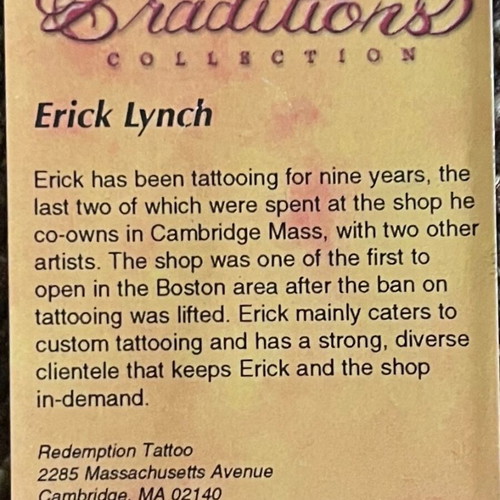 Erick Lynch Tattoo Design Zippo Lighter nearly unused