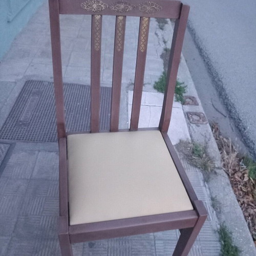 Chairs like new with yellow leather, set of two