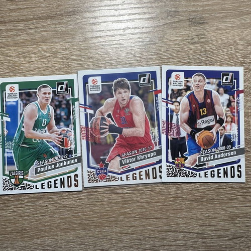 Panini Donruss EuroLeague 2025-26 Legends Card Set like new, 3 cards