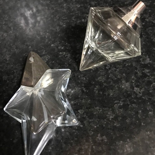 Thiery Mugler Angel and Wish collectible perfume bottles like new, empty