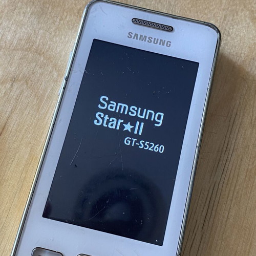 Samsung Star 2 mobile phone used, collectible with cracked camera glass