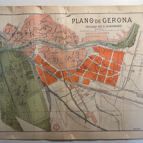 Αντίκα χάρτης της Χερόνα 1911 μεταχειρισμένος, ιστορικός