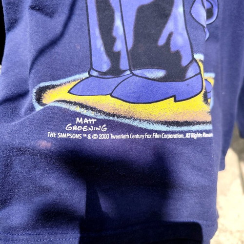 The Simpsons Men in Black t-shirt used, collectible vintage 90s
