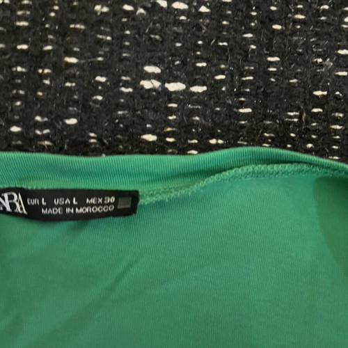 Zara woman’s shirt large, like new, black and green