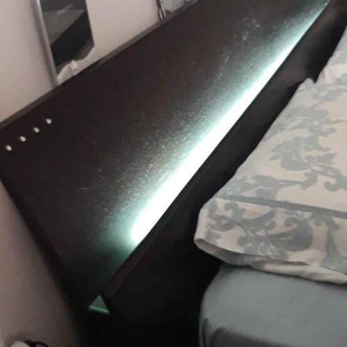 Complete bedroom set with double bed, 2 nightstands, dressing table with Swarovski stones, solid oak wenge