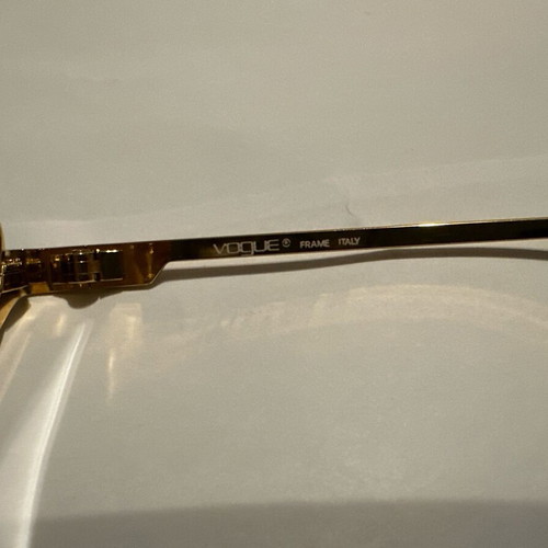 Vogue Vintage Metal Eyeglasses with Engraved Details and Tortoise