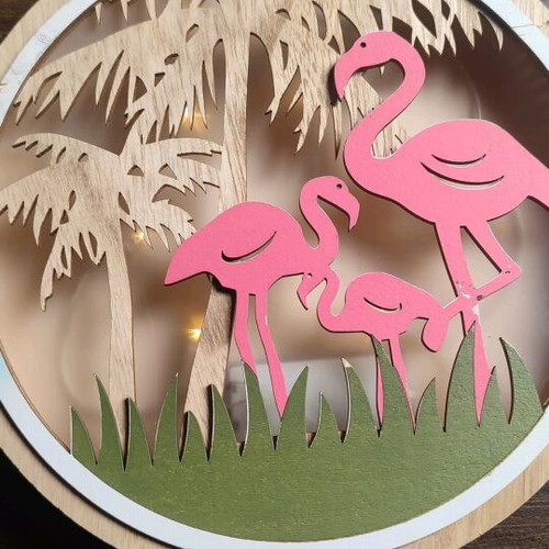 Wooden Flamingo LED decorative light like new