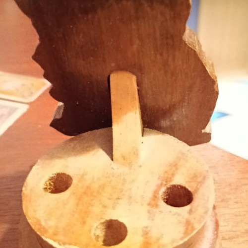 Handmade wooden Ghana map decoration used, vintage collectible