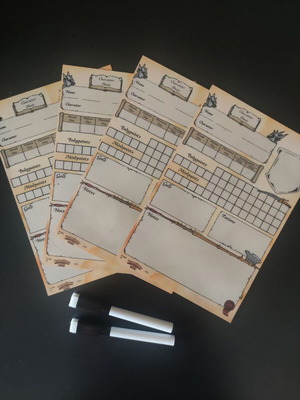 HeroQuest reusable character sheets set used