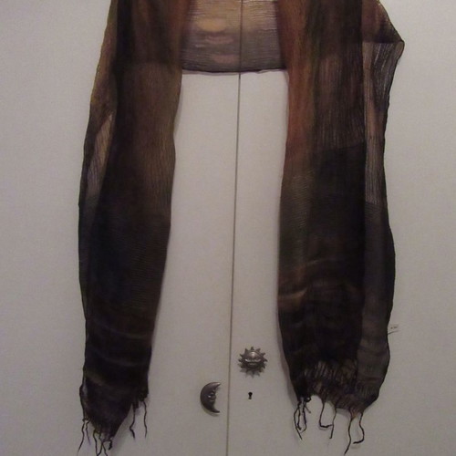 Silk women's scarf airy elegant, new, earth tones
