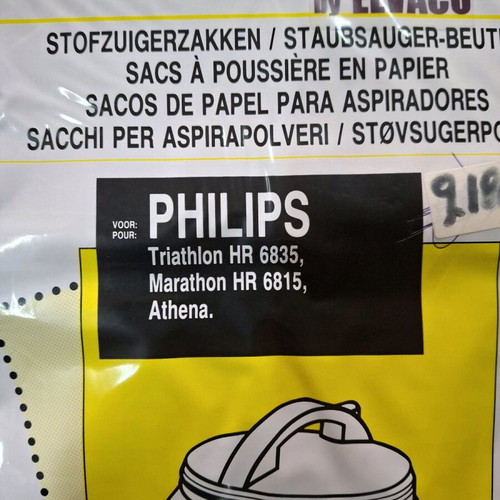Philips Triathlon, Marathon, Athena vacuum paper bags new, set of 5 with microfilter