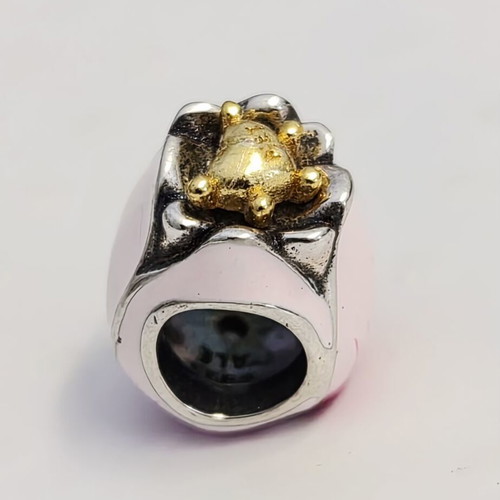 Pandora Pink Tulip Charm new, 925 silver with 14K gold