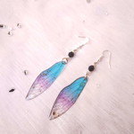 Butterfly wing earrings new, delicate, lightweight with gold flakes