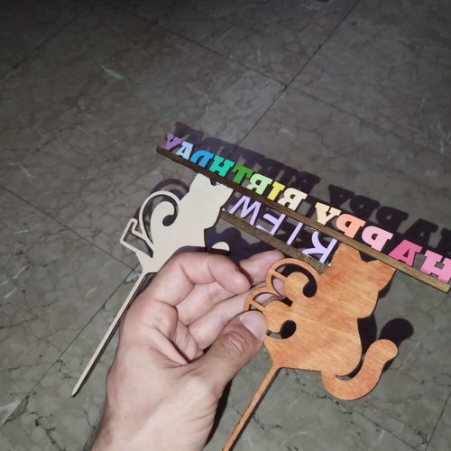 Wooden cake decorations made to order