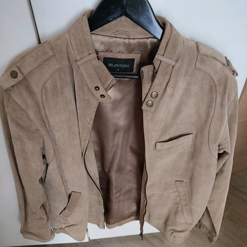 Burton suede bomber jacket size Medium almost new beige