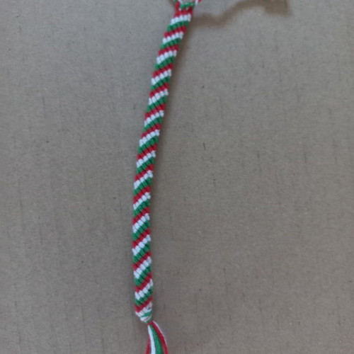 Handmade friendship bracelet candy cane pattern, like new