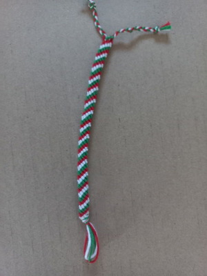 Handmade friendship bracelet candy cane pattern, like new