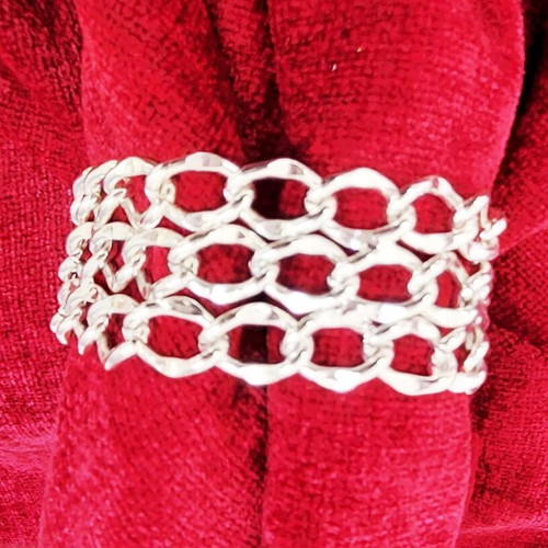 Steel bracelet with three chain rows like new, adjustable