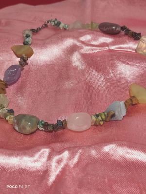 Handmade necklace with mineral stones used, length 48 cm