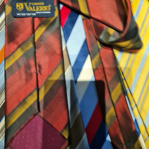 Striped ties used, pack of 12, including Cerruti and U. Balestra