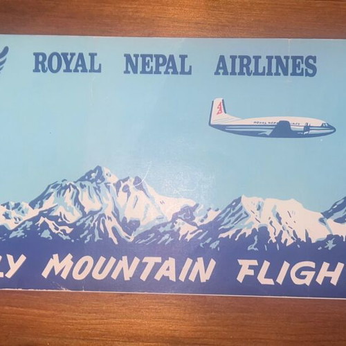 Advertising brochures used, pack of 2, Himalaya Everest mountaineering airplane