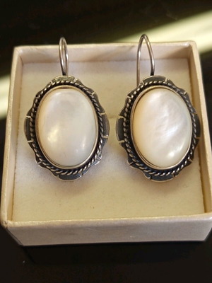 Silver 925 women's earrings with pearls used