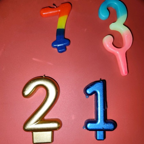 Set of 4 birthday candles used