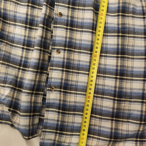 Plaid Long-Sleeve Shirt GMZ Creation Medium like new, blue and white