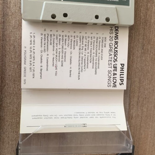 Demis Roussos Life & Love cassette tape used, entechno genre