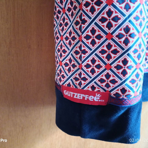 Glitzerfee Swiss boho skirt with striped waist and velvet hem