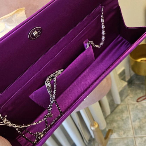 Doca Evening Bag new, magenta satin