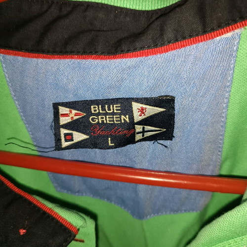 Blue Green classic polo large used, green