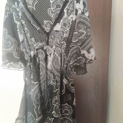 Blouse with paisley print used, size M/L, black
