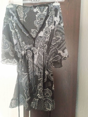 Blouse with paisley print used, size M/L, black