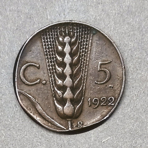 Coin C. 5 1922 used with perimeter error