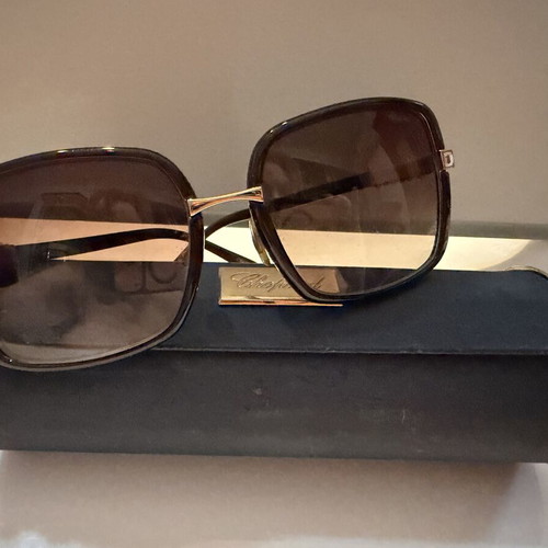 Chopard sunglasses with Swarovski crystals, like new, brown gradient lenses