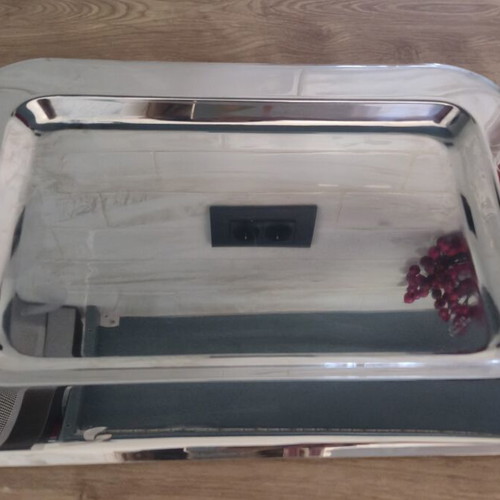 Serving trays with rhinestones stainless steel set of 2 like new
